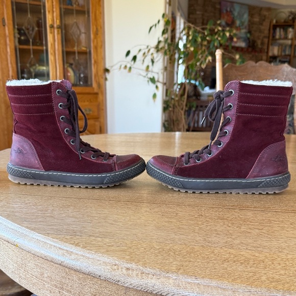 Stylish Jamaray Maroon Suede Lace-Up Boots for Women - Picture 3 of 11